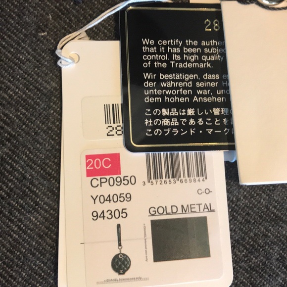 NWT Rare Chanel Black Lambskin Leather Luggage Tag - Picture 4 of 7